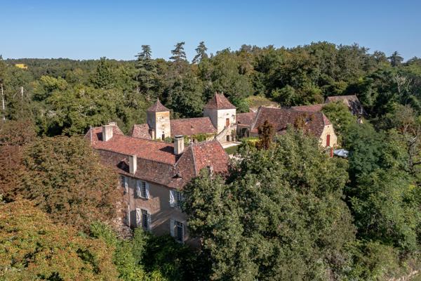 Hameau du XVIIème et XVIIIème avec piscine et terrain de 9 hectares près de Le Bugue
