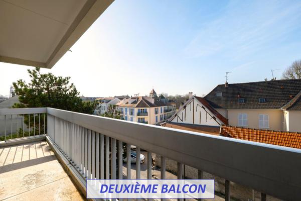 5 pièces 105 m² - double balcon - parking - cave