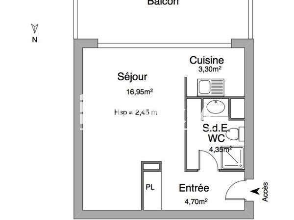 Location Studio 29.3 m² - 20 - 24 RUE DE CLISSON Lorient 56100