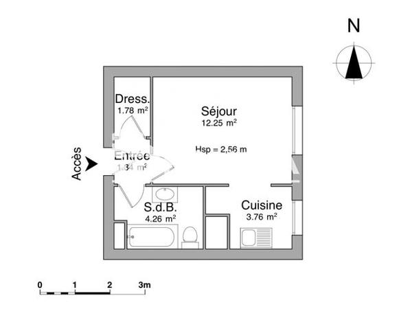 Location Studio 23.39 m² - 12 B RUE DES PLANTES Rennes 35700