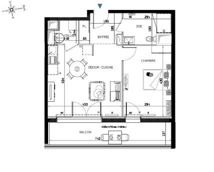 Appartement 43.7 m² à Poitiers 86000