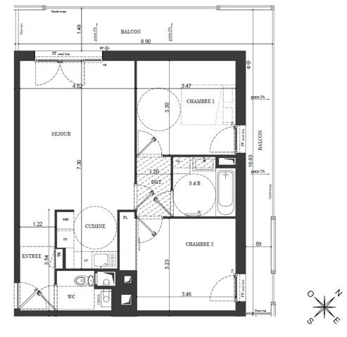 Appartement BONNE 62.52 m²
