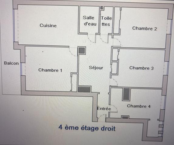 Appartement rénové Valence quartier Faventines/Alpes T5 - 84 m2 avec balcon