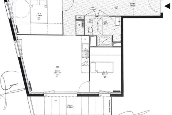 Louer appartement 3 pièces de 62 m²