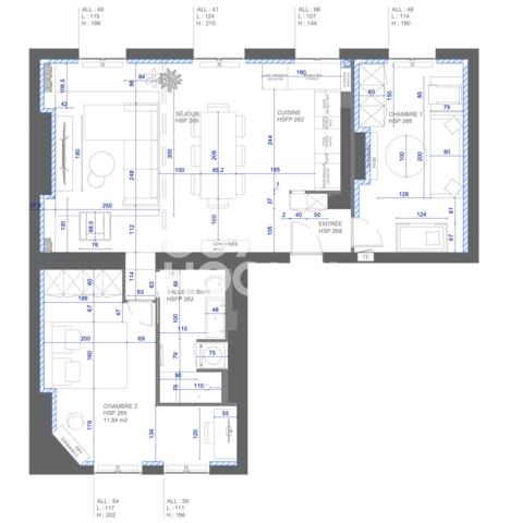 Superbe appartement 3 pièces de 65 m²