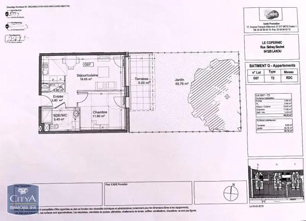 Appartement à louer 2 pièces 40.25m²