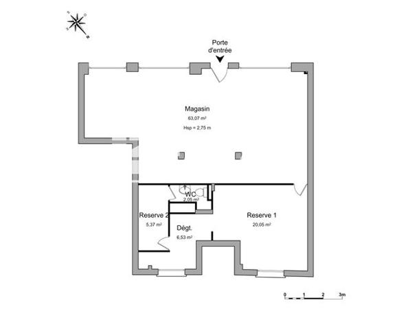 Location Local commercial 97.07 m² - 3 PLACE SAINT PIERRE Vienne 38200