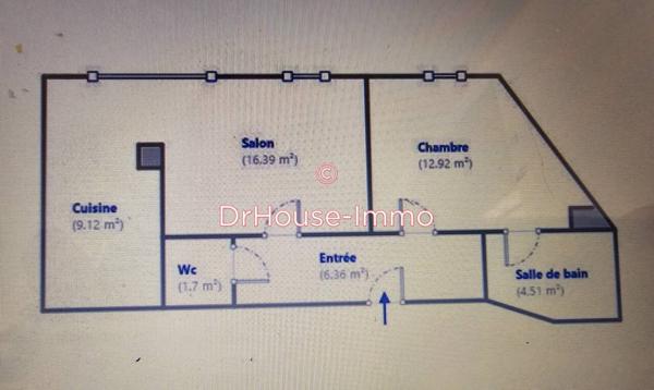 Appartement à vendre 2 pièces de 51 m²