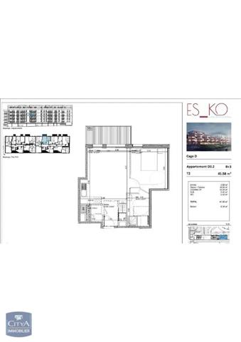 Appartement à louer 2 pièces 41.58m²