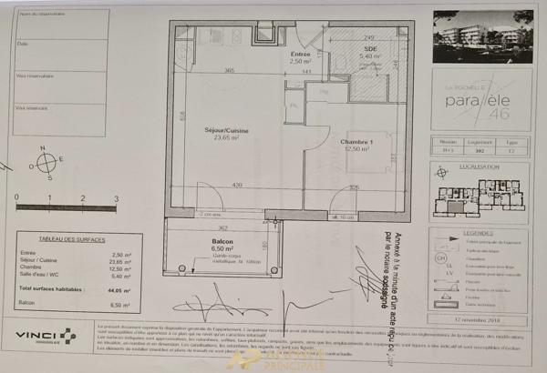Appartement 2 pièces - 44m2 - Les Minimes - La Rochelle €234 000 ** - Référence ND718D1