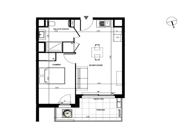 Appartement F2 à vendre  2 pièces - 38,30 m 2   ANTIBES  - 06