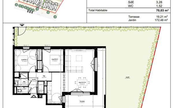 Appartement à vendre    3 pièces • 70,03 m2 Idron