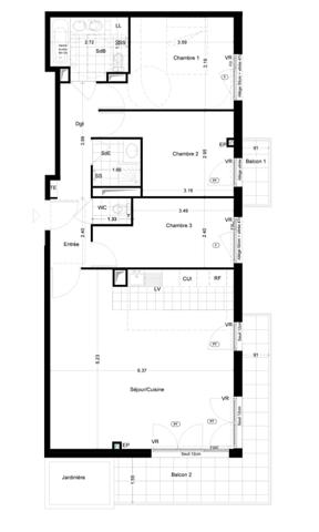 Appartement 4 pièces - 95 m²