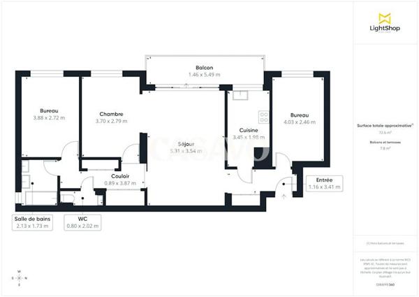 Vente Appartement 4 pièces de 75m² - 92210 Saint-Cloud