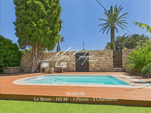 Six-Fours-les-Plages (83140) LE BRUSC – Maison contemporaine avec jardin paysagé et piscine, à deux pas du Port