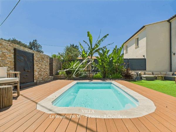 Six-Fours-les-Plages (83140) LE BRUSC – Maison contemporaine avec jardin paysagé et piscine, à deux pas du Port