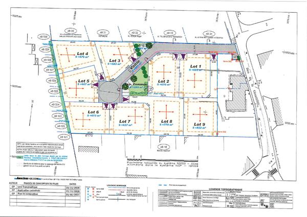 Centre ville de Bourg En Bresse , beau terrain à bâtir de  679 m2 viabilisé. lot 4