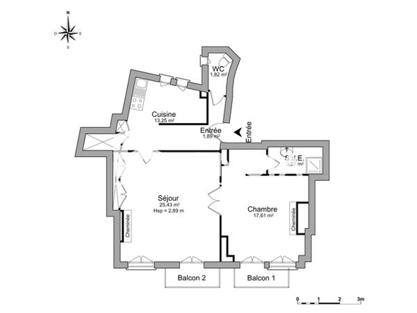 Location Appartement 2 pièces 63.37 m² - 7 RUE PROFESSEUR DEMONS Bordeaux 33000