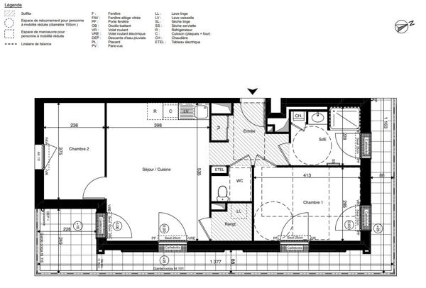 Appartement Reze 3 pièce(s) 57.77 m2
