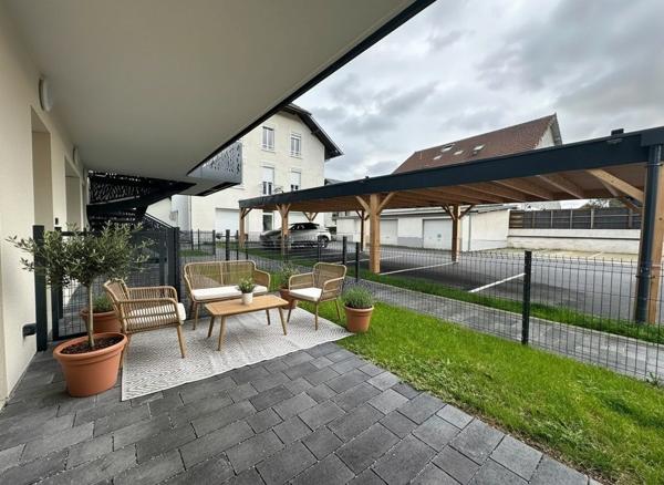 VENTE – APPARTEMENT T2 AVEC JARDIN – GRÉSY-SUR-AIX 51,05 m² – Rez-de-jardin – Terrasse + Jardin privatif