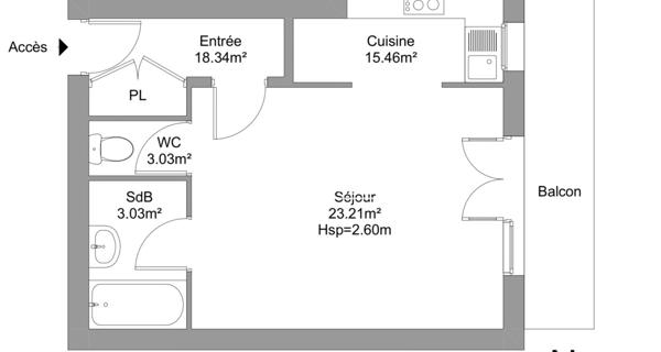 Location Studio 27.12 m² - Le Pecq 78230