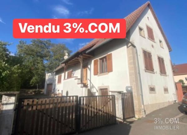 3%COM Maison à rénover sur 7 ares au centre de Hochfelden Hochfelden (67270)