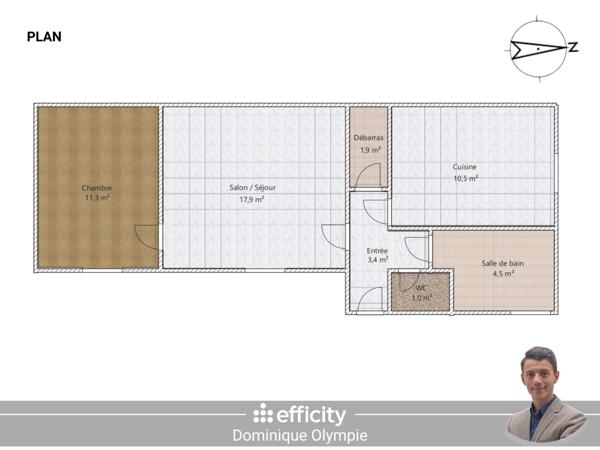 Appartement 2 pièces - 51 m²