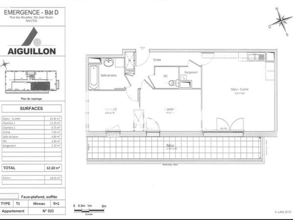 Location Appartement 3 pièces 62.6 m² - 4 RUE ANDREE VIOLLIS Nantes 44100