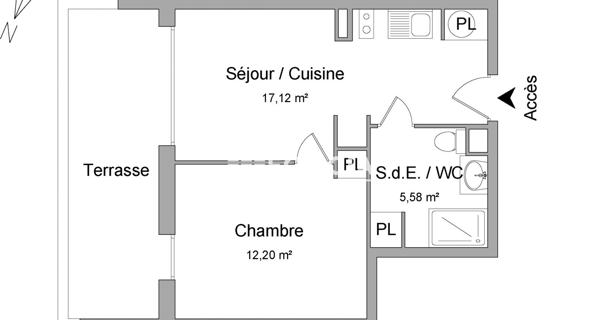 Location Appartement 2 pièces 34.9 m² - Sète 34200