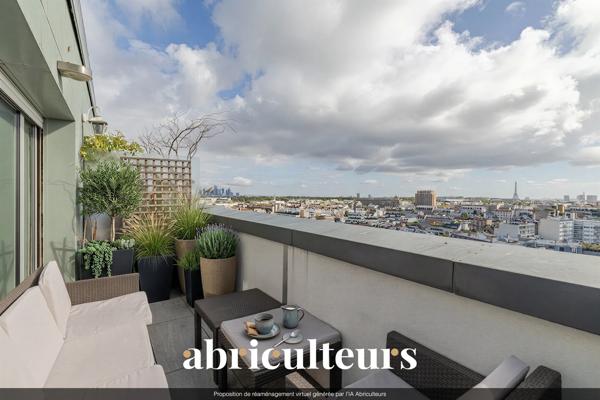 3 pièces avec vue Paris/Défense, dernier étage Boulogne Billancourt