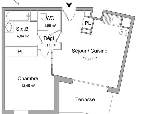 Location Appartement 2 pièces 41.45 m² - 3 ALLEE DE LA COTE D'OR Colomiers 31770