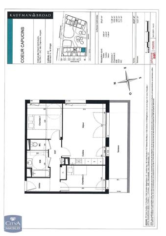Appartement à louer 3 pièces 60.67m²