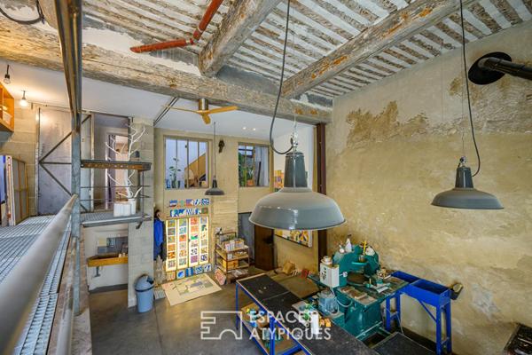 Maison d’artiste au coeur de l’Isle-sur-la-Sorgue avec atelier et terrasse panoramique