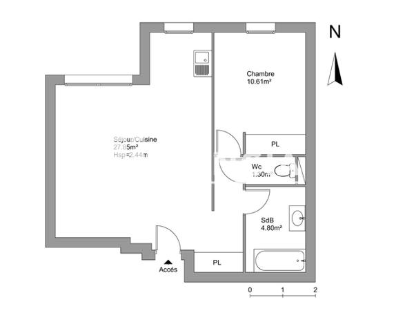 Location Appartement 2 pièces 46.16 m² - RUE DES FLEURS - FONT REINE Chancelade Perigueux 24650