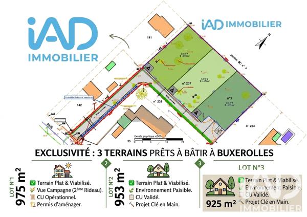 Terrain à vendre 953 m² Buxerolles