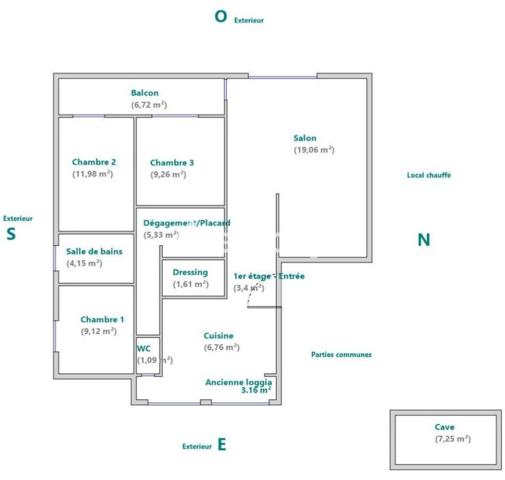 Appartement 4 pièces - 72 m² Exclusivité efficity