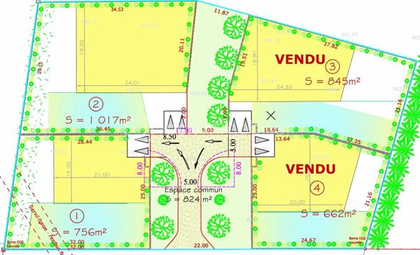 Lotissement de 757 m²
