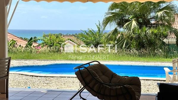 Belle villa T4 piscine vue mer rocher du Diamant