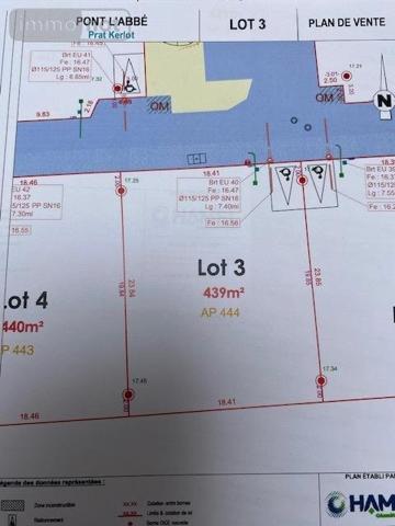 Terrain à Batir à vendre à Pont-l'Abbé dans le Finistère (29120), ref : 023/1414