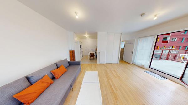 Studio meublé de standing 33,27 m²,Dernier étage,Grand balcon, Vue dégagée, Ivry-sur-Seine