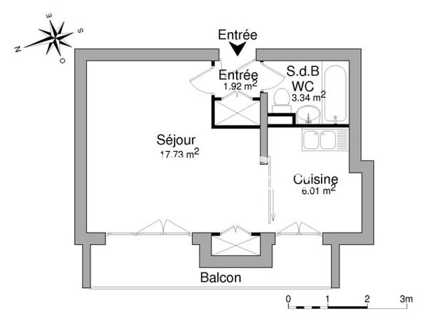 Location Studio 29 m² - 70 BOULEVARD D'ITALIE La Roche Sur Yon 85000