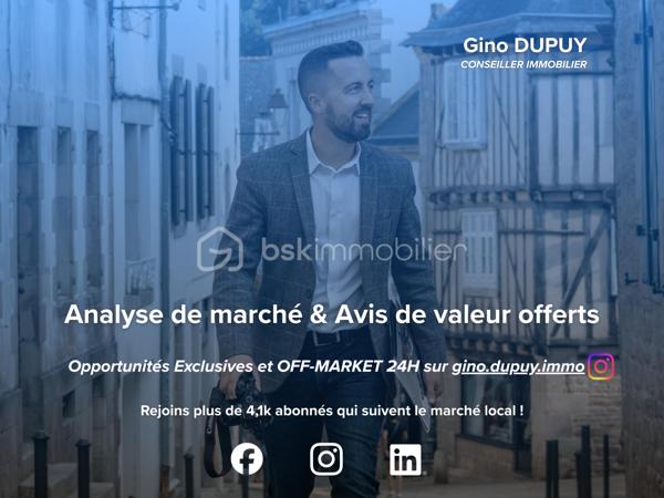 LOCAL COMMERCIAL / BUREAUX – KERFEUNTEUN – QUIMPER

Situé dans le quartier recherché de Kerfeunteun à Quimper, sur un axe passant offrant une excellente visibilité, découvrez ce local commercial / bureau d’environ 43 m² situé au rez-de-chaussée d’une petite copropriété.

Le bien se compose actuellement :

* d’un sas d’entrée / espace accueil (5,70m²)
* d’un double bureau ouvert avec demi-cloisonnement (17,73m² et 13,54m²)
* d’un espace lavabo / WC (3,11m²)
* ainsi qu’un coin stockage (3,47m²)

Traversant et lumineux, ce local bénéficie d’une belle exposition ainsi que d’ouvertures en aluminium avec volets roulants.

Une place de parking privative sécurisée, située à l’arrière du bâtiment dans une cour fermée, complète l’ensemble.

Configuration idéale pour une activité libérale, bureaux professionnels, profession paramédicale, agence, showroom ou activité tertiaire.

Possibilité d’évolution vers un usage habitation sous réserve des autorisations administratives et de copropriété nécessaires.

Les + :

* Emplacement visible et accessible
* Parkings et stationnements à proximité immédiate
* Axe passant
* Une place de parking privatif sécurisé
* Local lumineux
* Rez-de-chaussée
* Petite copropriété
* Possibilité habitation
* Secteur recherché de Quimper

- - - Visite uniquement sur rendez-vous - - -

Contact : Gino DUPUY - BSK Immobilier

_________________________________________________

VENTE IMMOBILIÈRE – QUIMPER & Alentours
Échangeons sur votre projet, sans engagement, pour définir la meilleure stratégie de vente.

APPORTEURS D'AFFAIRES
Vous connaissez quelqu'un qui souhaite vendre ou acheter ?
Un simple message suffit pour initier un contact, je m'occupe du reste. Rémunération attractive.

COLLABORATION INTERCABINET
Discutons volontiers d'un partage de mandat ou d'un acheteur en recherche.

_________________________________________________

Honoraires charge vendeur : aucun frais d'agence supplémentaires pour vous.
Le prix affiché est votre prix final hors frais de notaire.