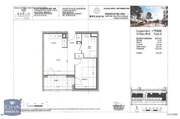 Appartement à louer 2 pièces 42.5m²