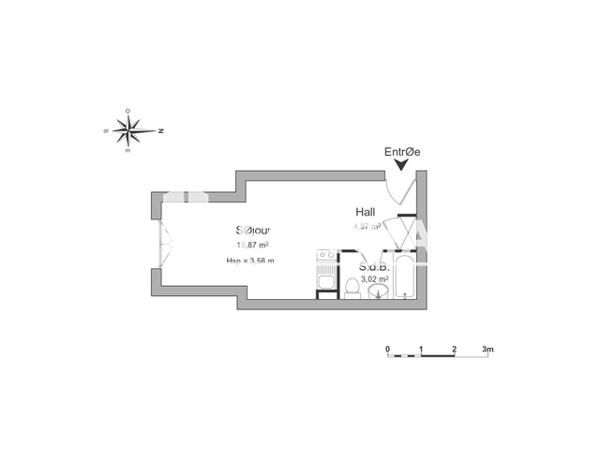 Location Studio 23.76 m² - 16 RUE DES AUGUSTINS Bordeaux 33000