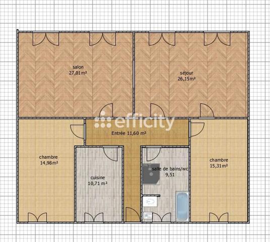 Appartement 4 pièces - 117 m² Exclusivité efficity