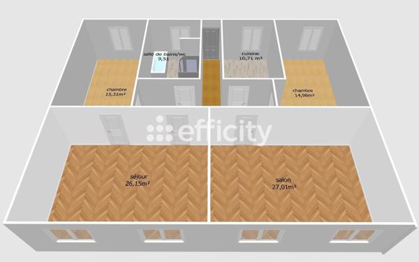 Appartement 4 pièces - 117 m² Exclusivité efficity