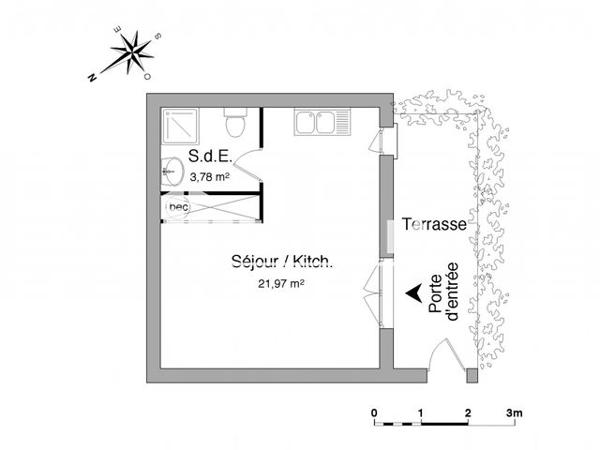 Location Studio 25.8 m² - 231 CHEMIN DE LA ROMAINE Antibes 06600