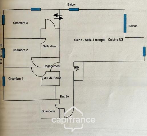 Appartement à vendre 4 pièces LA RICHE (37)