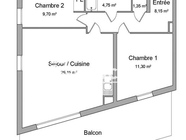 Location Appartement 3 pièces 61.4 m² - FOLIA VERDE - 4273-4325 BOULEVARD PAUL VALERY Montpellier 34070