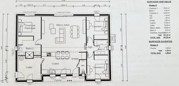 Maison familiale 3 chambres